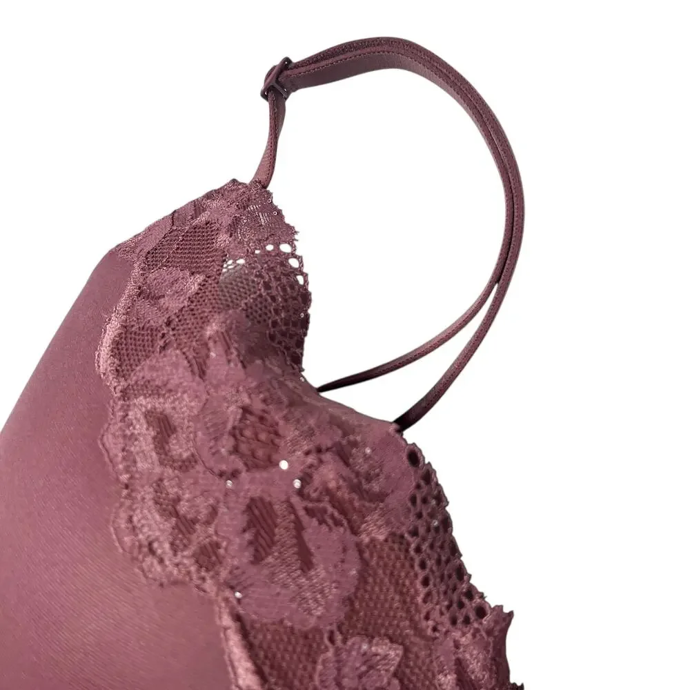 Victoria's Secret Body By Victoria Lace-Trim Perfect Shape Lined Bra Rose 38DD
